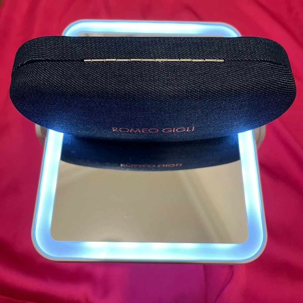 Romeo Gigli Denim Glasses Case For Designer Sunglasses Clamshell Soft Lining